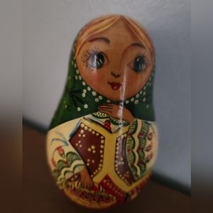 Vintage Roly Poly Russian Doll Chime Bell
